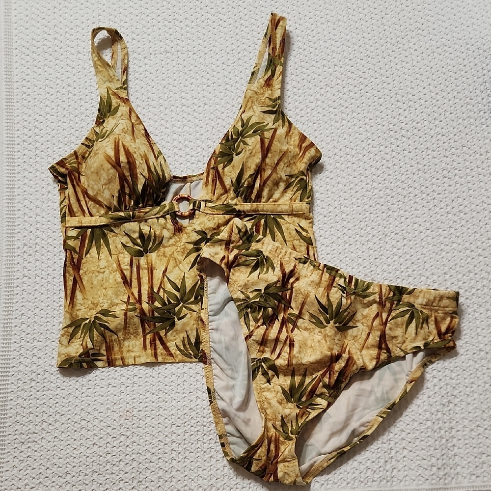 Tropical Print Womens Tankini Swim Set